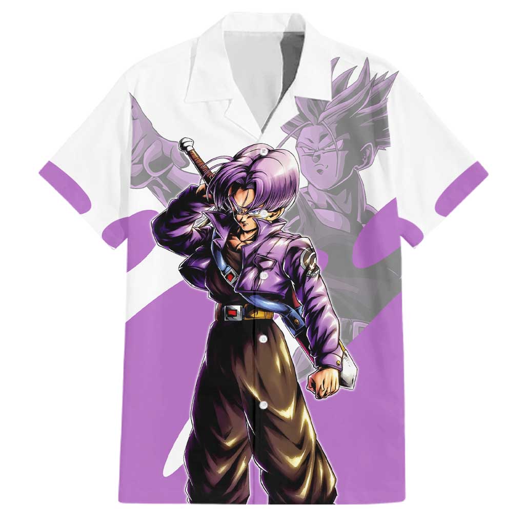 Trunks Time Warrior Family Matching Off Shoulder Maxi Dress and Hawaiian Shirt Dynamic Anime Sword Style