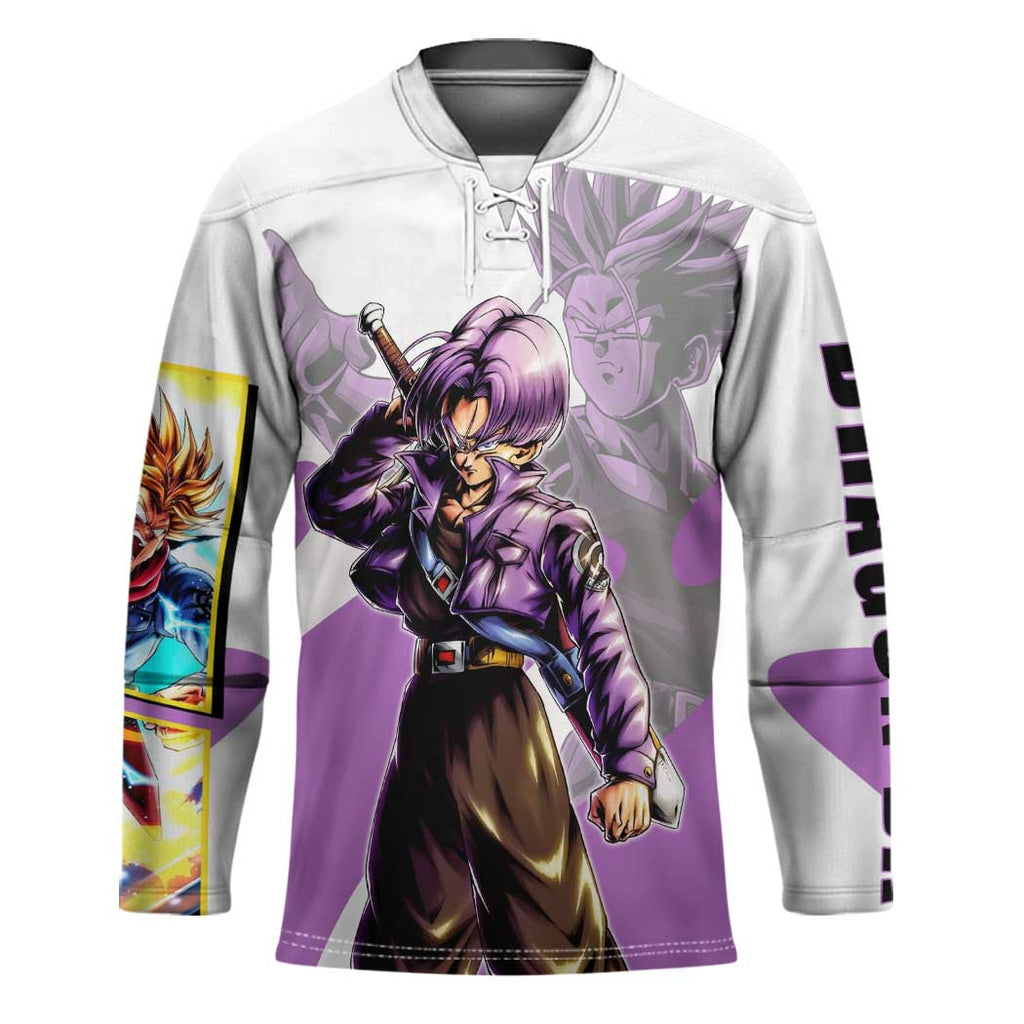 Trunks Time Warrior Hockey Jersey Dynamic Anime Sword Style