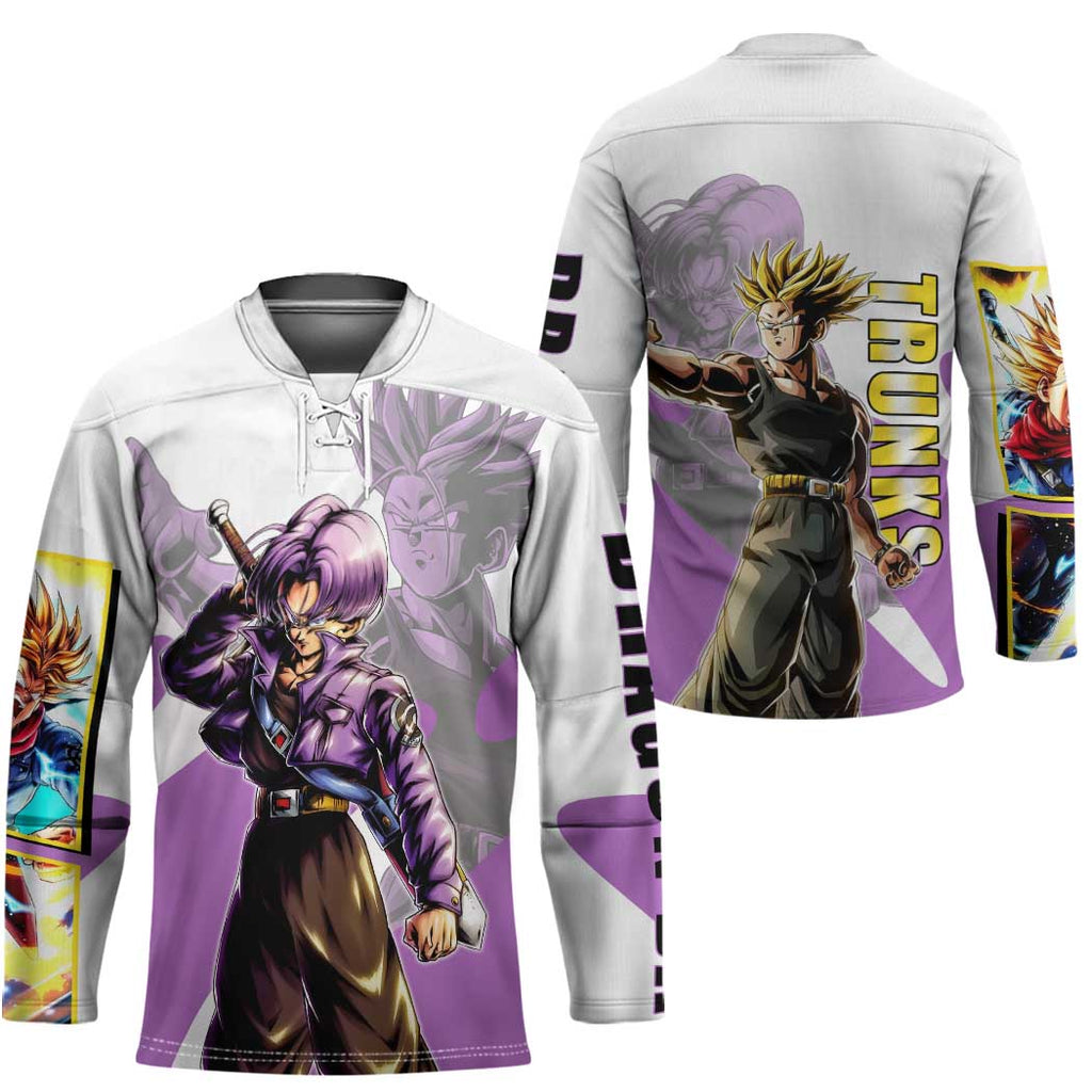 Trunks Time Warrior Hockey Jersey Dynamic Anime Sword Style