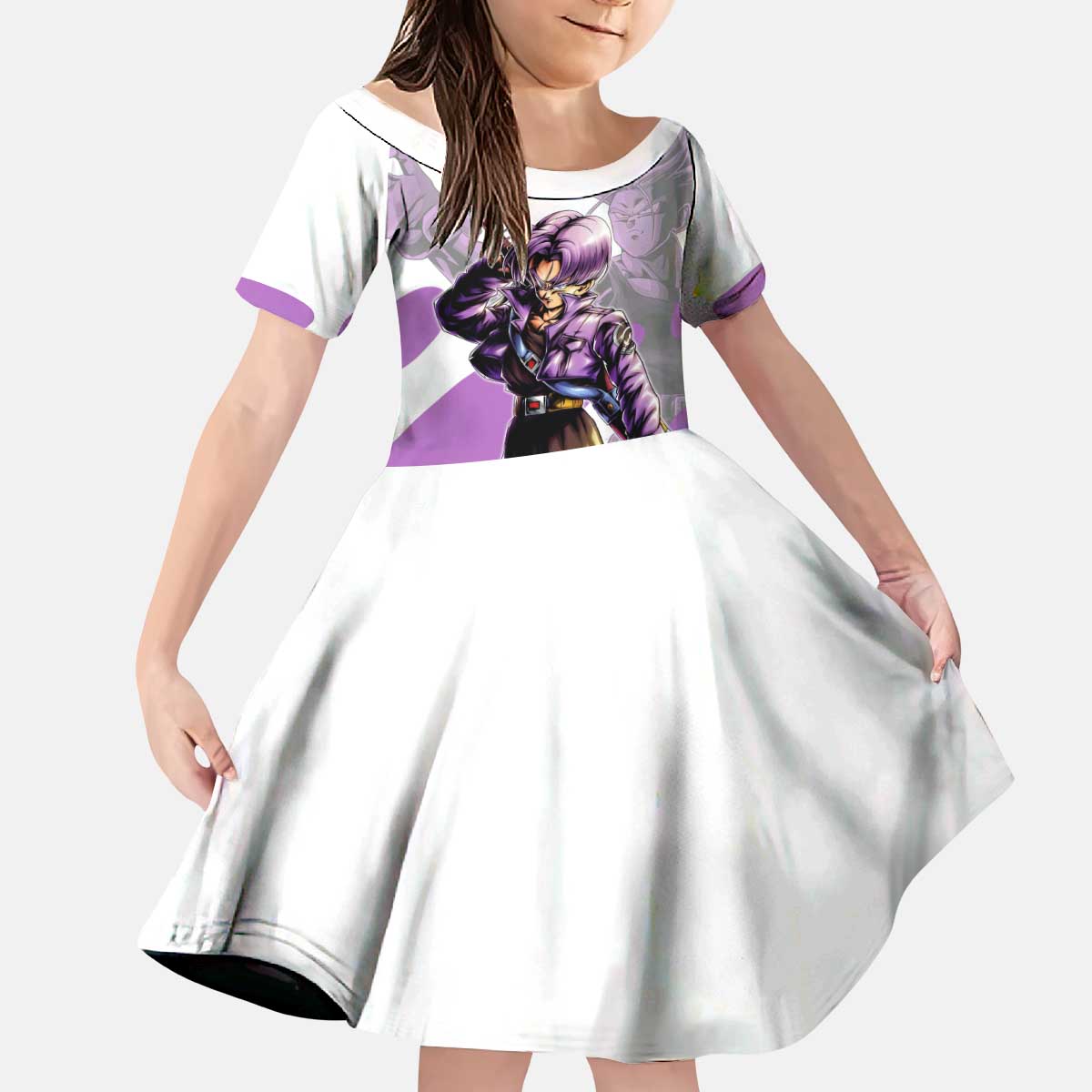 Trunks Time Warrior Kid Short Sleeve Dress Dynamic Anime Sword Style