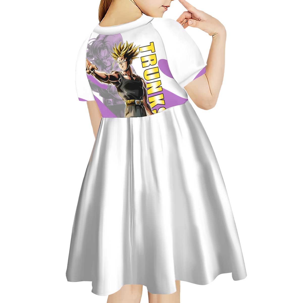 Trunks Time Warrior Kid Short Sleeve Dress Dynamic Anime Sword Style