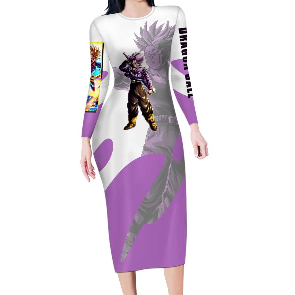 Trunks Time Warrior Long Sleeve Bodycon Dress Dynamic Anime Sword Style