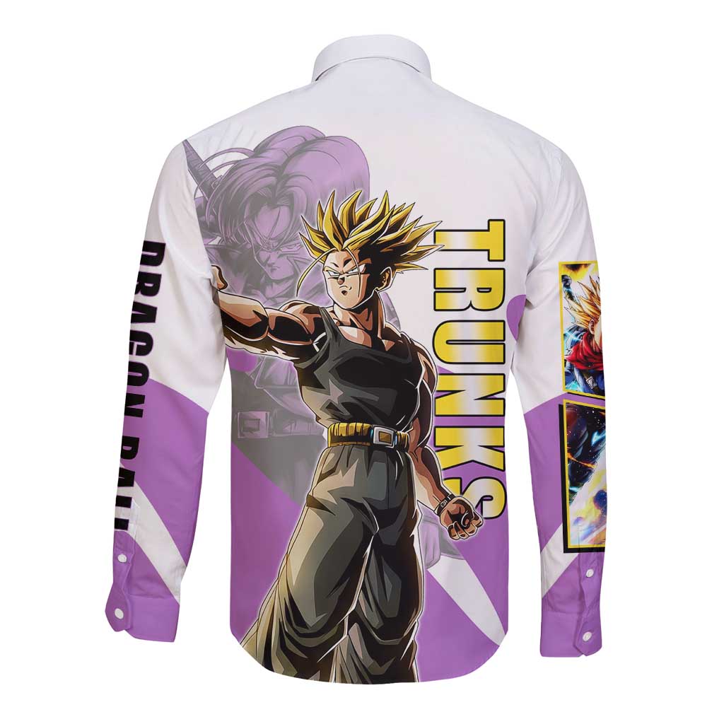 Trunks Time Warrior Long Sleeve Button Shirt Dynamic Anime Sword Style