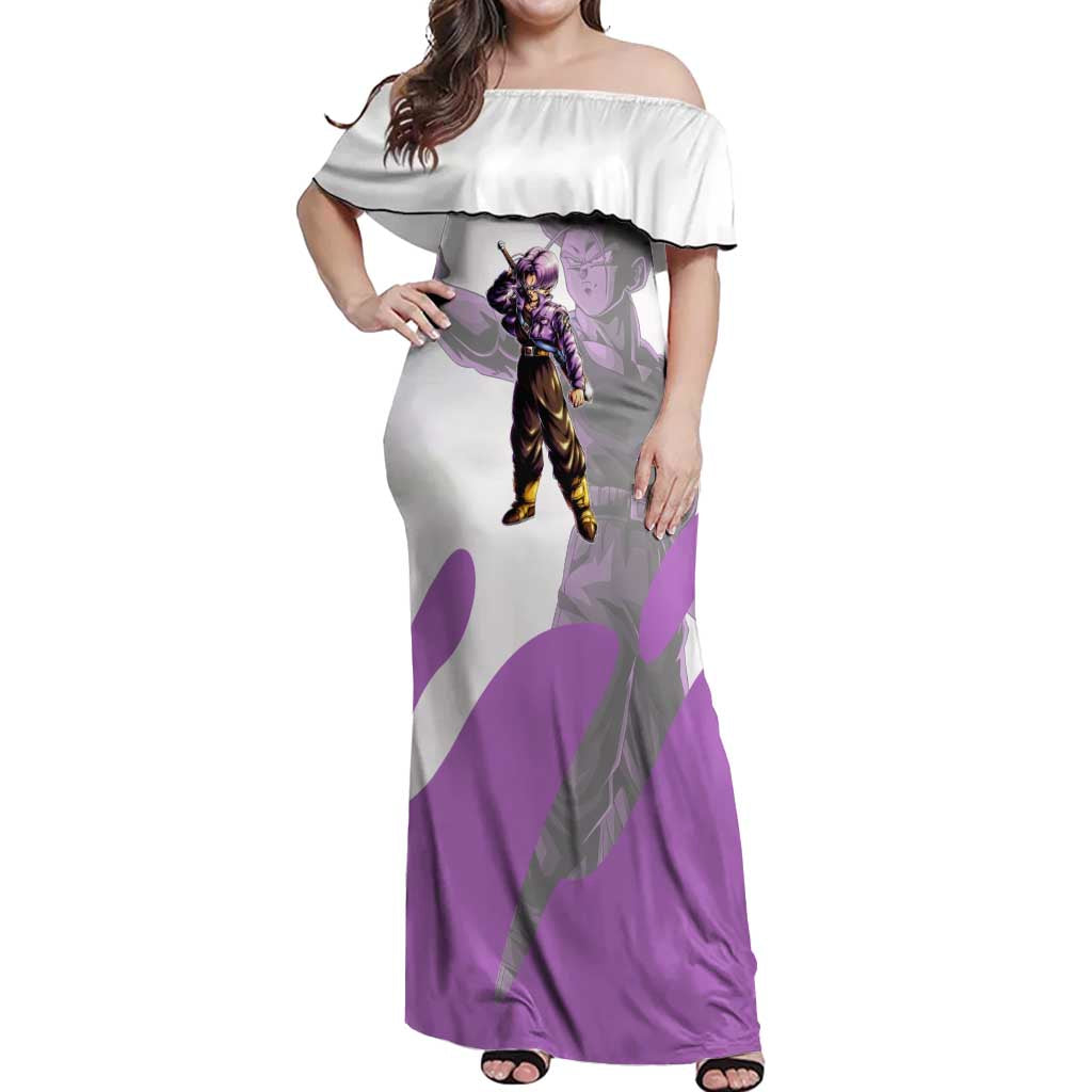 Trunks Time Warrior Off Shoulder Maxi Dress Dynamic Anime Sword Style
