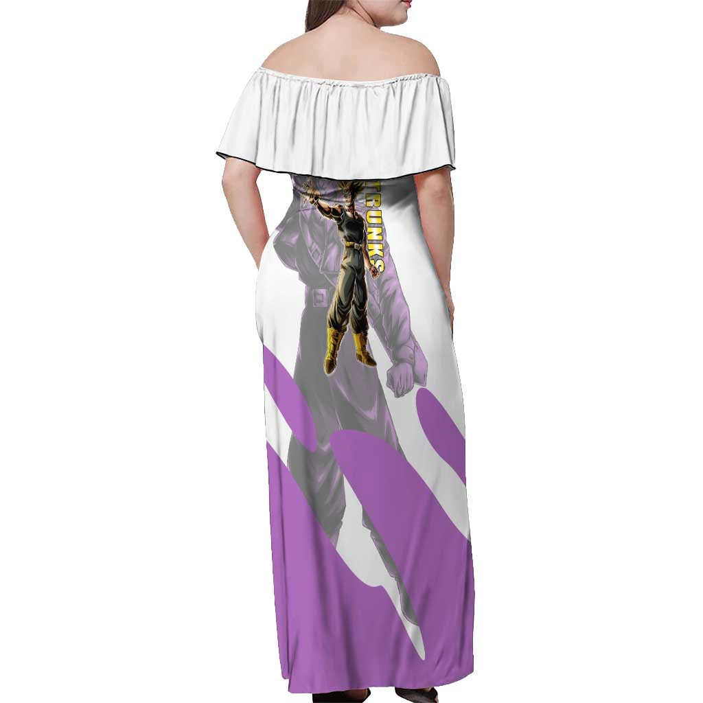 Trunks Time Warrior Off Shoulder Maxi Dress Dynamic Anime Sword Style
