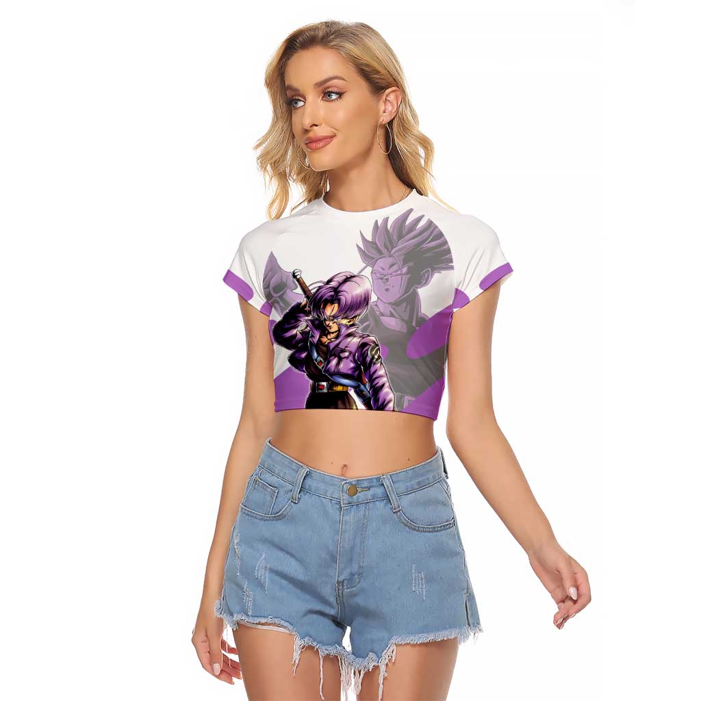 Trunks Time Warrior Raglan Cropped T Shirt Dynamic Anime Sword Style