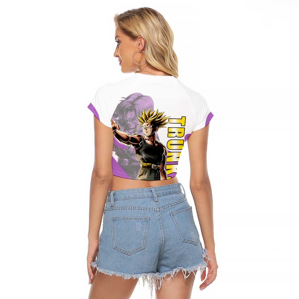 Trunks Time Warrior Raglan Cropped T Shirt Dynamic Anime Sword Style