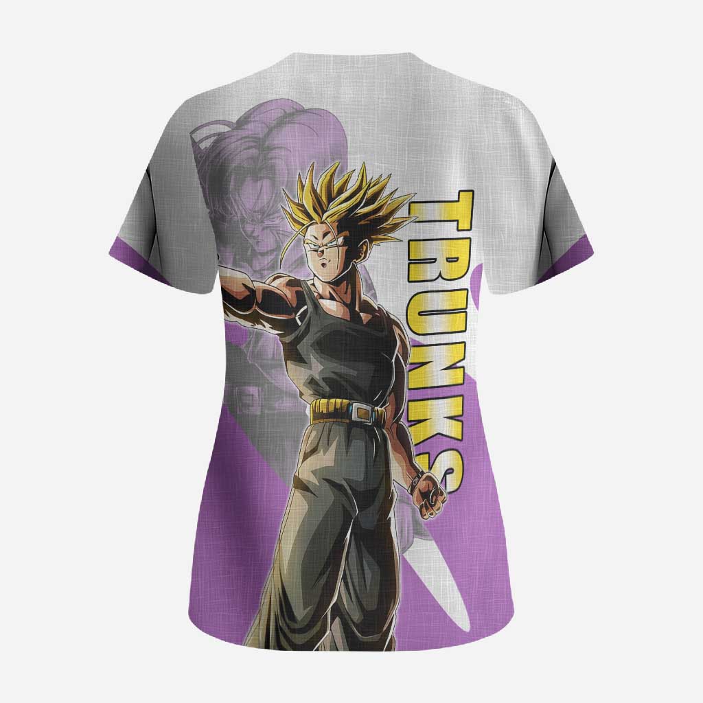 Trunks Time Warrior Scrub Top Dynamic Anime Sword Style