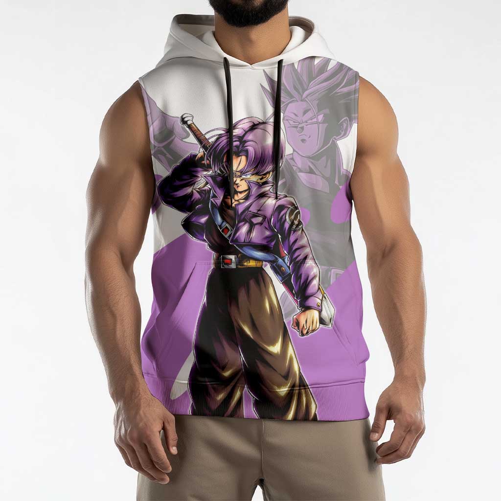 Trunks Time Warrior Sleeveless Hoodie Dynamic Anime Sword Style