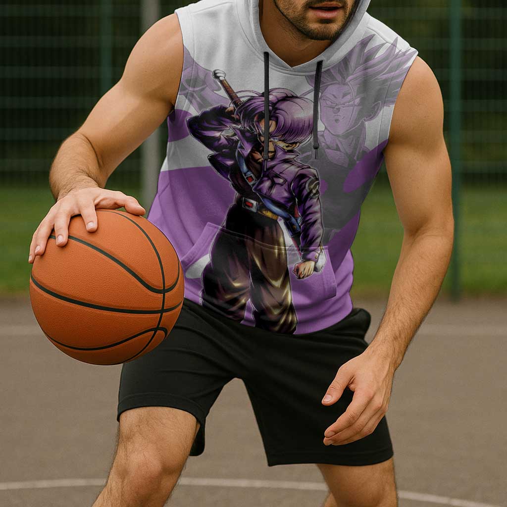Trunks Time Warrior Sleeveless Hoodie Dynamic Anime Sword Style
