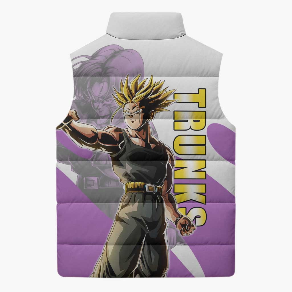 Trunks Time Warrior Sleeveless Puffer Jacket Dynamic Anime Sword Style