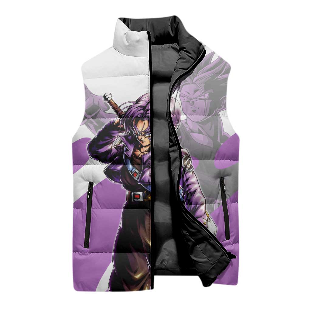Trunks Time Warrior Sleeveless Puffer Jacket Dynamic Anime Sword Style
