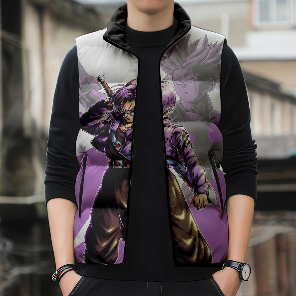 Trunks Time Warrior Sleeveless Puffer Jacket Dynamic Anime Sword Style
