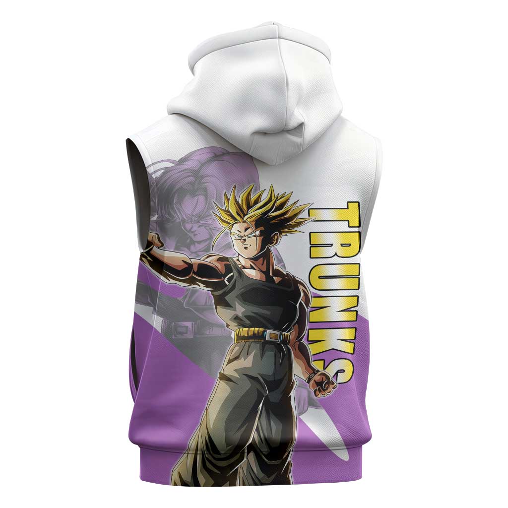 Trunks Time Warrior Sleeveless Zip Hoodie Dynamic Anime Sword Style