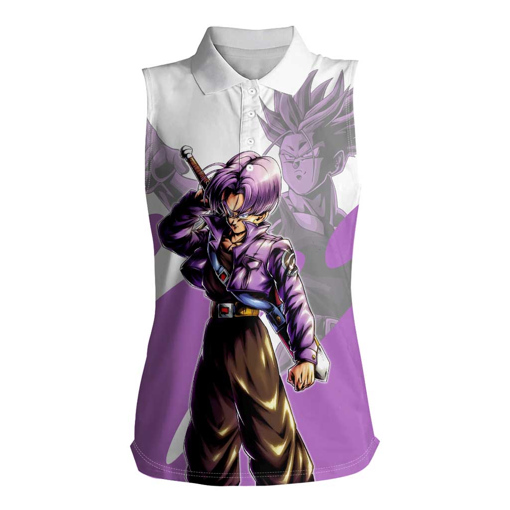 Trunks Time Warrior Women Sleeveless Polo Shirt Dynamic Anime Sword Style