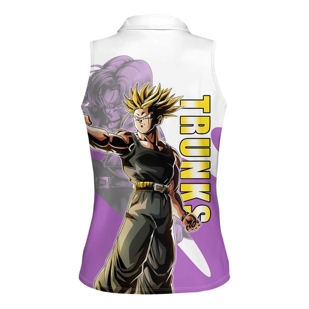 Trunks Time Warrior Women Sleeveless Polo Shirt Dynamic Anime Sword Style