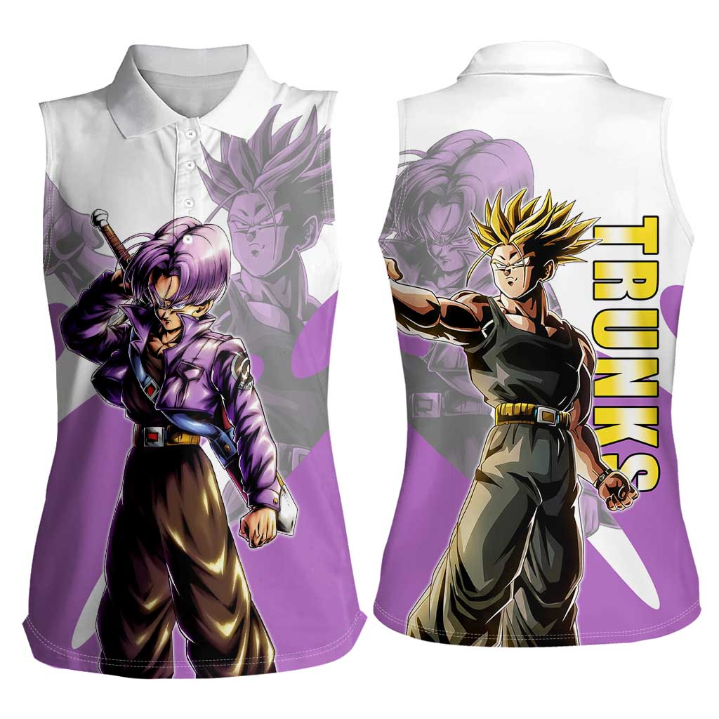 Trunks Time Warrior Women Sleeveless Polo Shirt Dynamic Anime Sword Style
