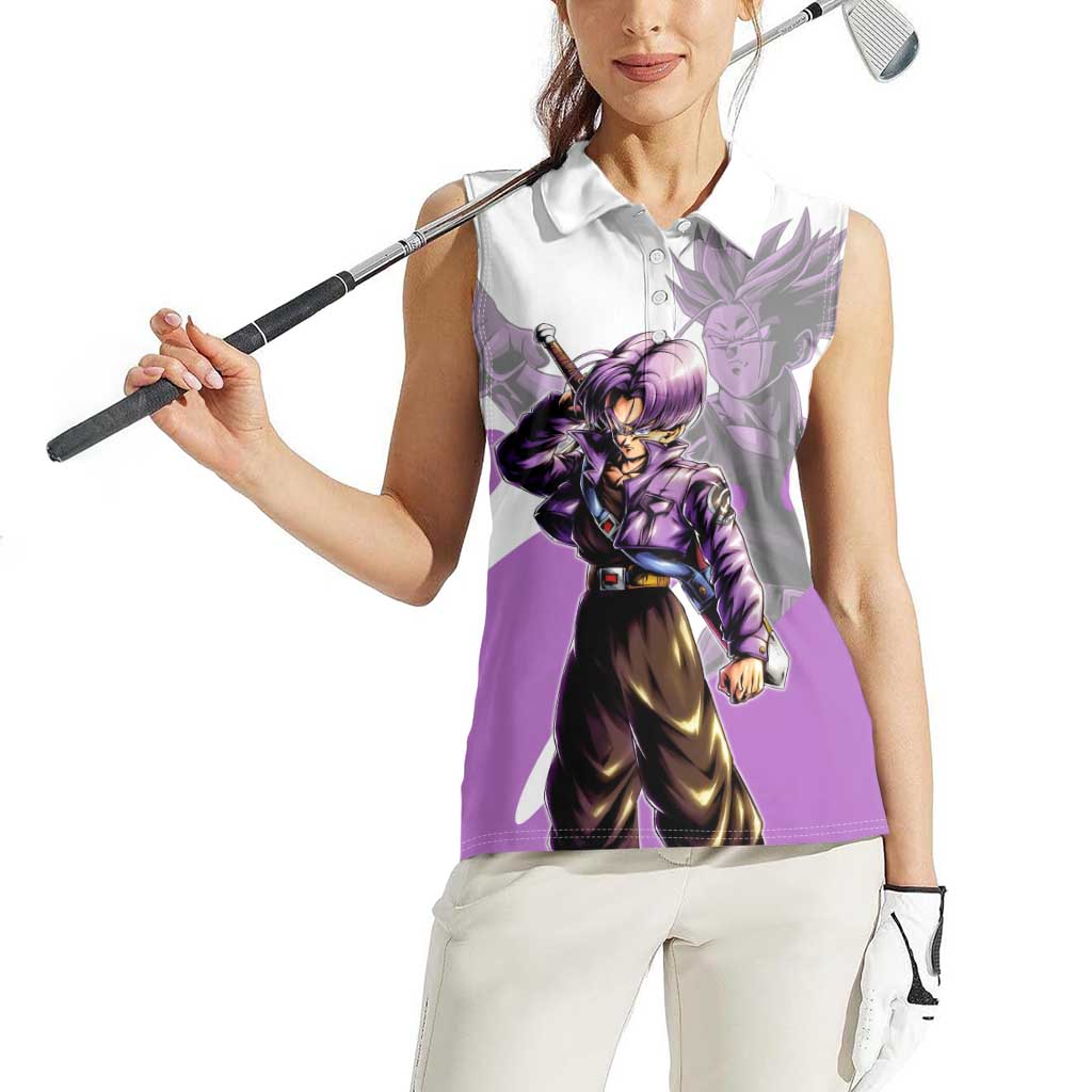 Trunks Time Warrior Women Sleeveless Polo Shirt Dynamic Anime Sword Style