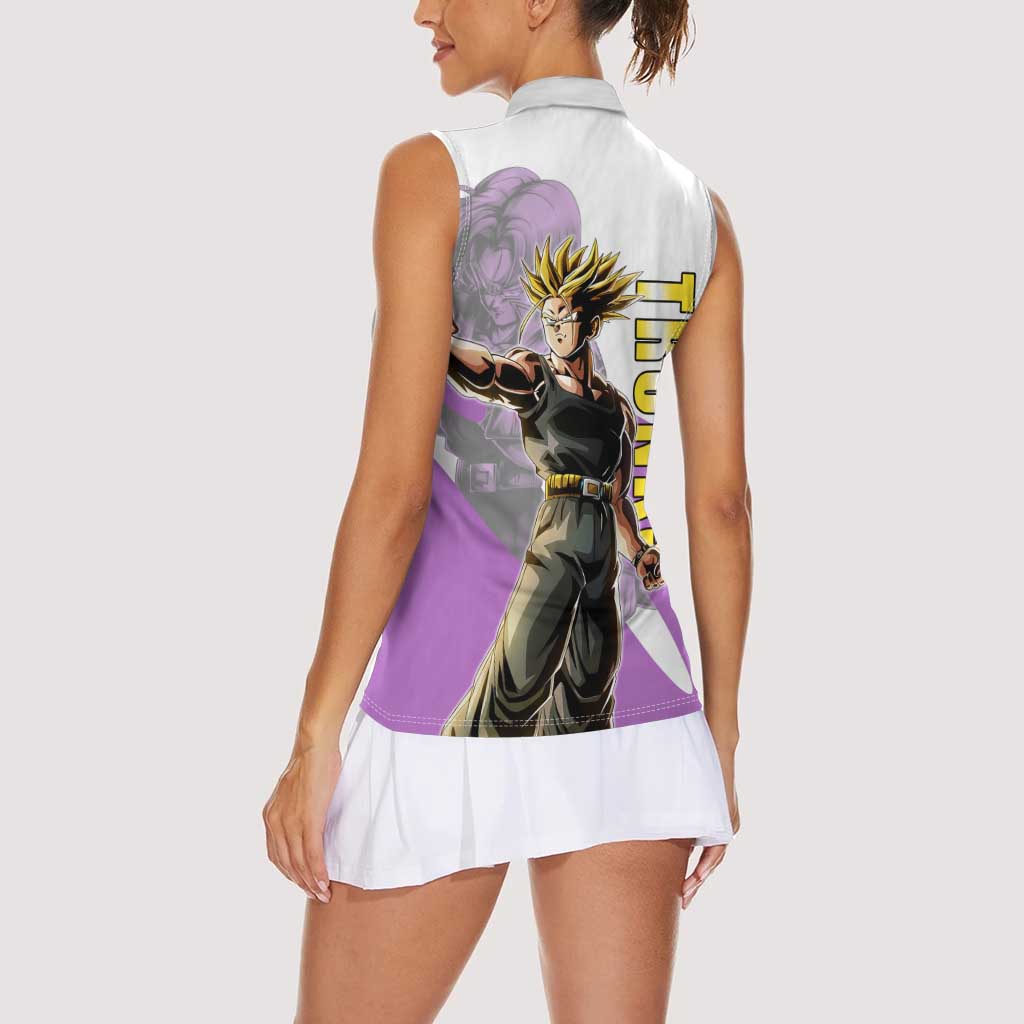 Trunks Time Warrior Women Sleeveless Polo Shirt Dynamic Anime Sword Style