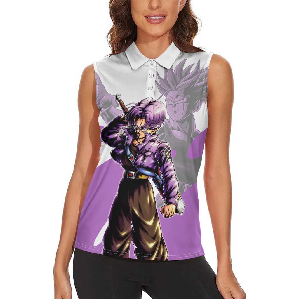 Trunks Time Warrior Women Sleeveless Polo Shirt Dynamic Anime Sword Style