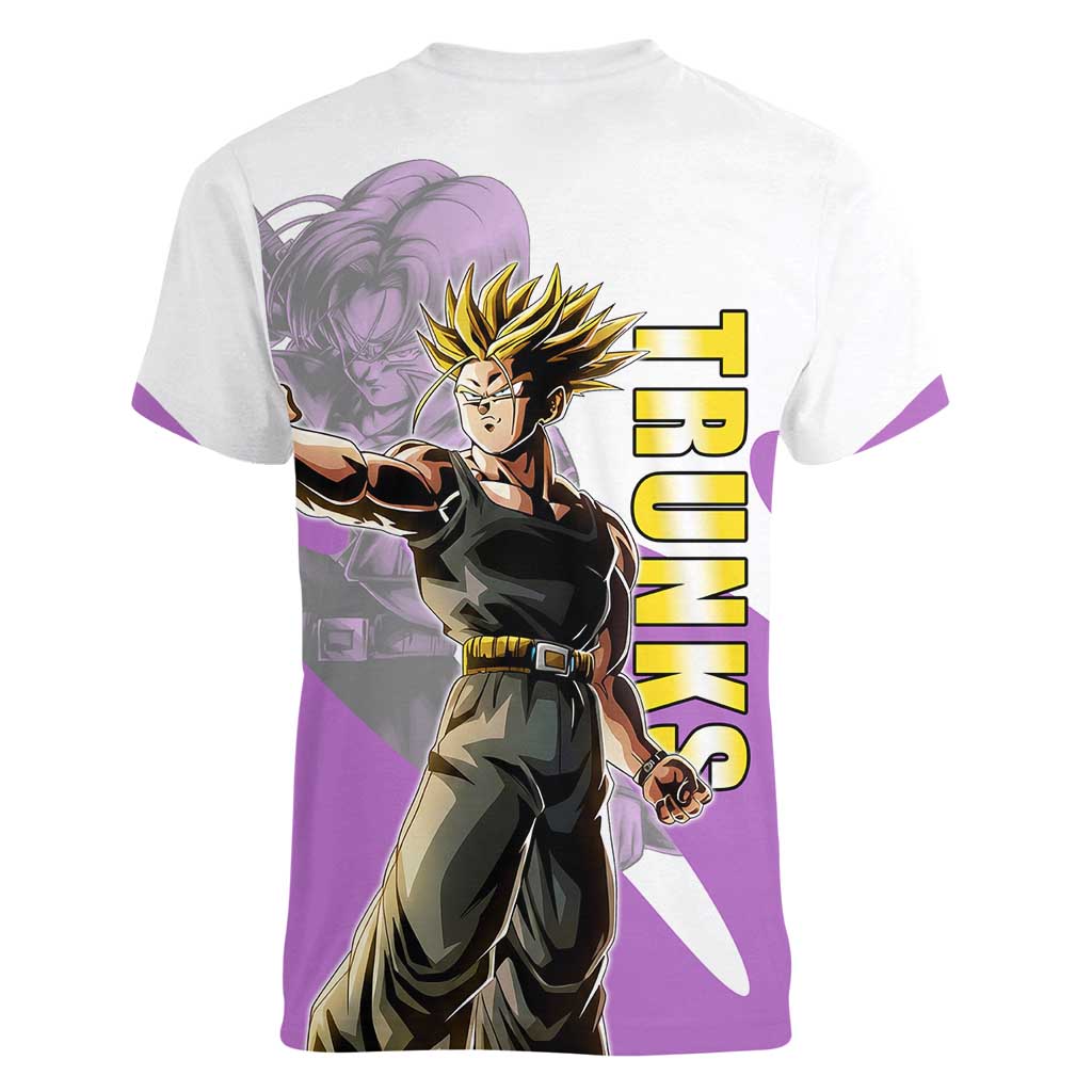 Trunks Time Warrior Women V-Neck T-Shirt Dynamic Anime Sword Style