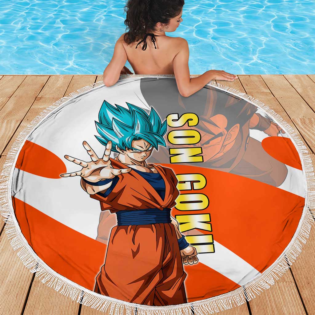 Son Goku Kamehameha Legend Beach Blanket Iconic Anime Battle Style