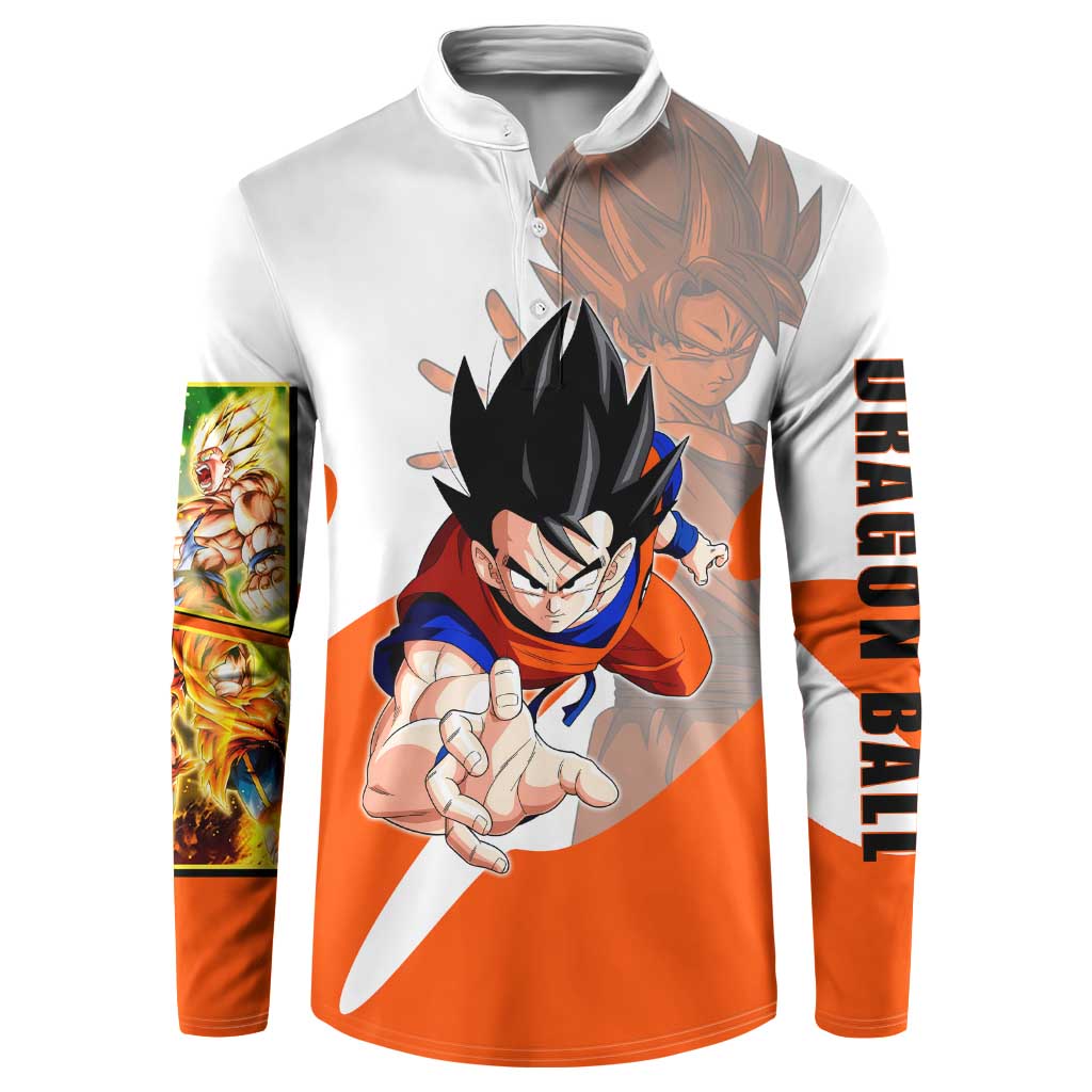 Son Goku Kamehameha Legend Button Sweatshirt Iconic Anime Battle Style