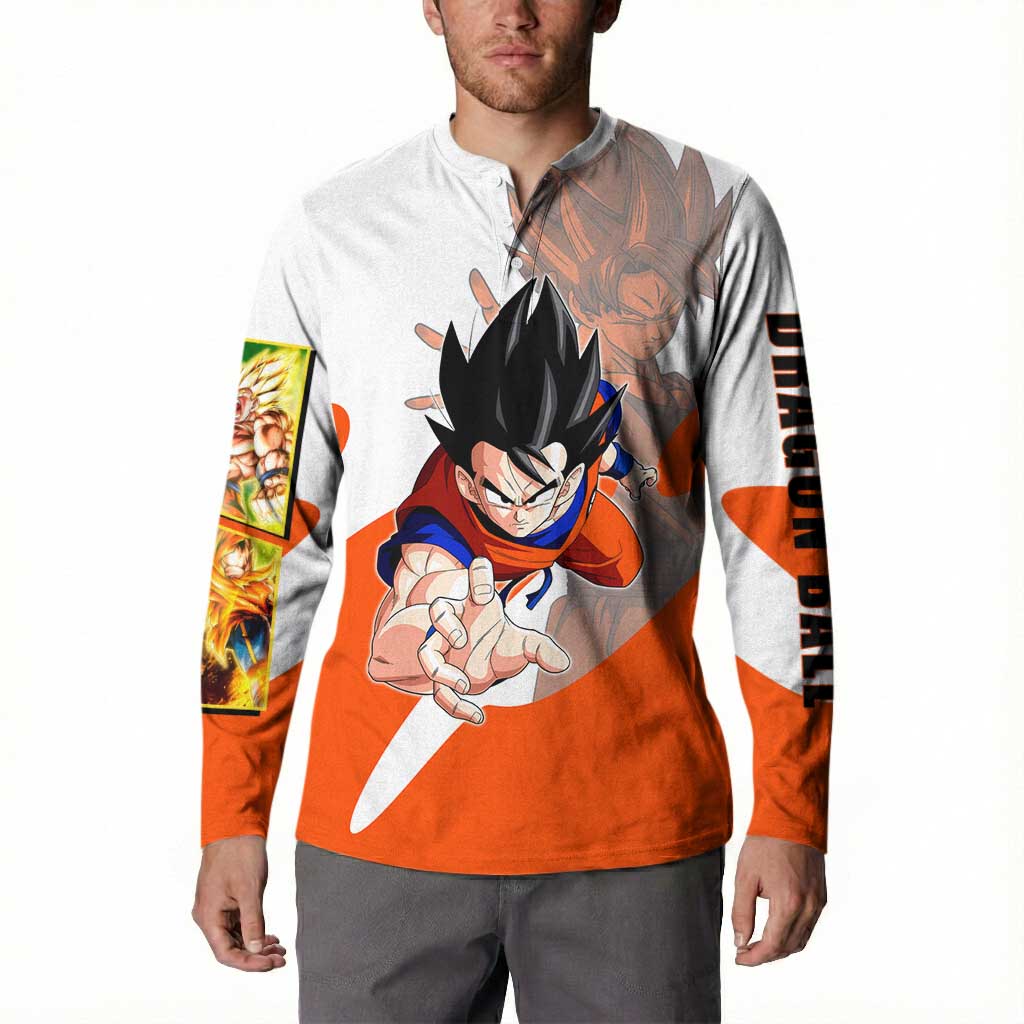 Son Goku Kamehameha Legend Button Sweatshirt Iconic Anime Battle Style