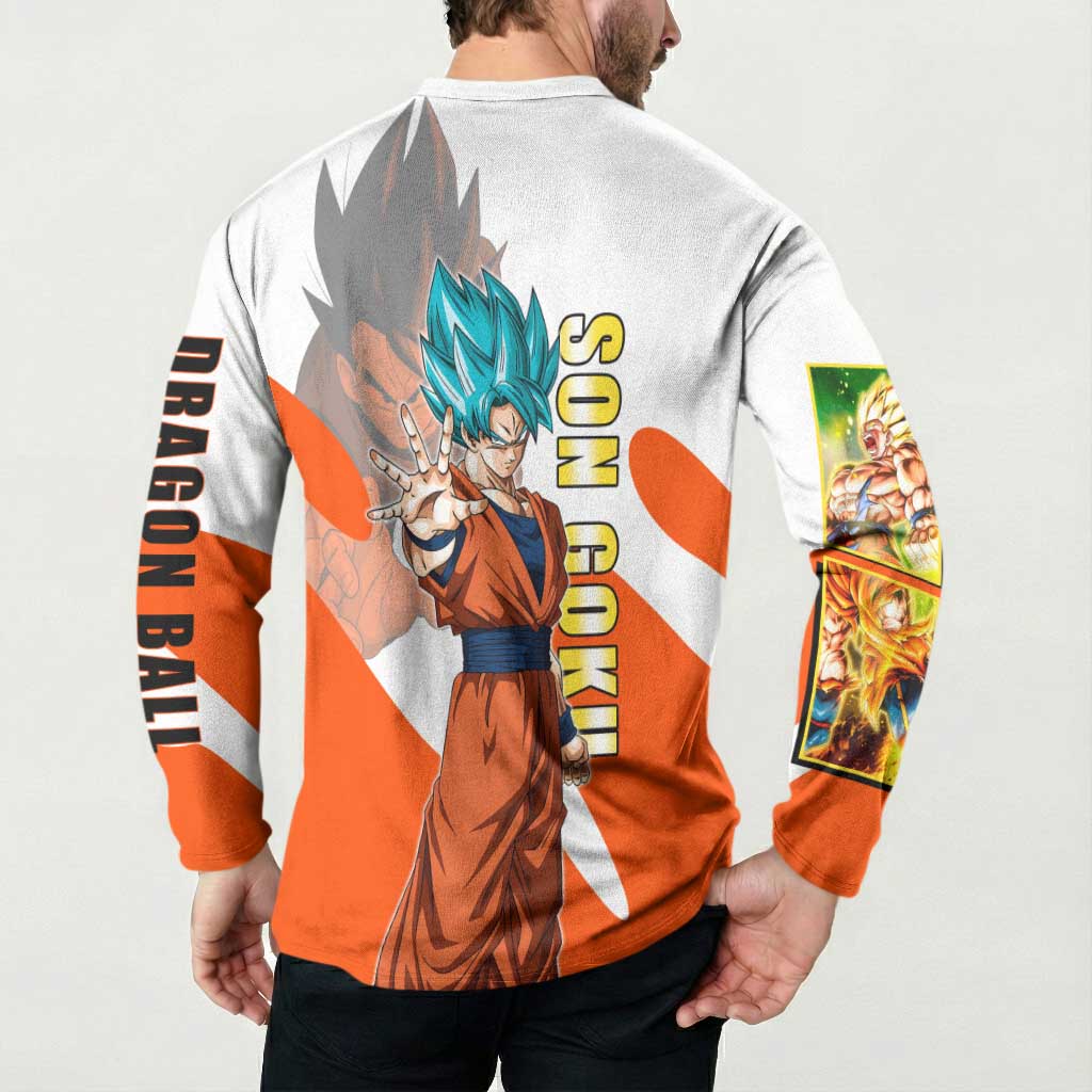 Son Goku Kamehameha Legend Button Sweatshirt Iconic Anime Battle Style