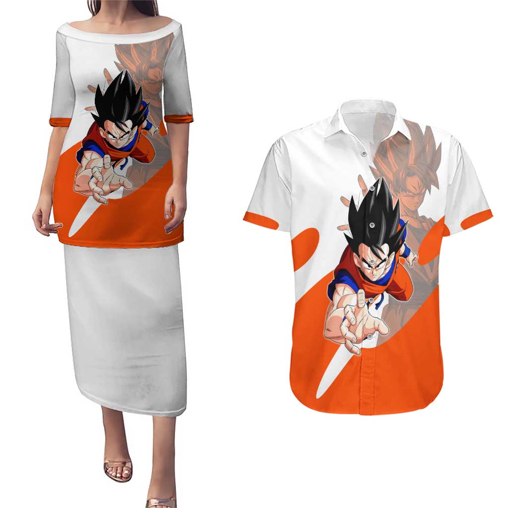 Son Goku Kamehameha Legend Couples Matching Puletasi and Hawaiian Shirt Iconic Anime Battle Style