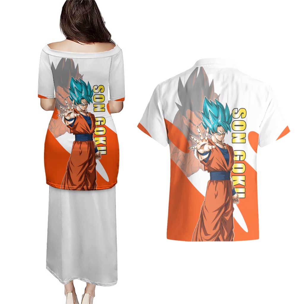 Son Goku Kamehameha Legend Couples Matching Puletasi and Hawaiian Shirt Iconic Anime Battle Style