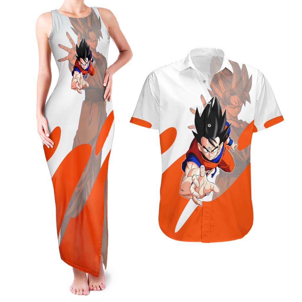Son Goku Kamehameha Legend Couples Matching Tank Maxi Dress and Hawaiian Shirt Iconic Anime Battle Style