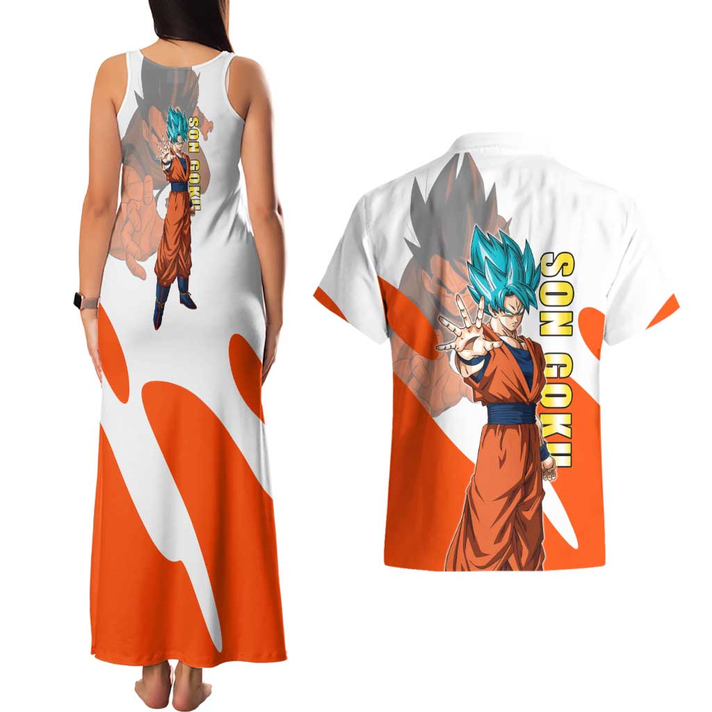 Son Goku Kamehameha Legend Couples Matching Tank Maxi Dress and Hawaiian Shirt Iconic Anime Battle Style