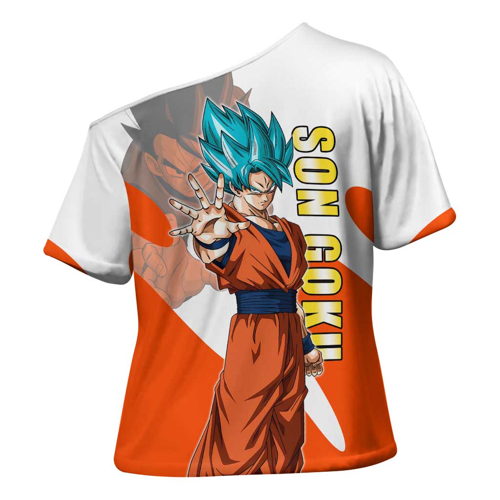 Son Goku Kamehameha Legend Cross Shoulder Shirt Iconic Anime Battle Style