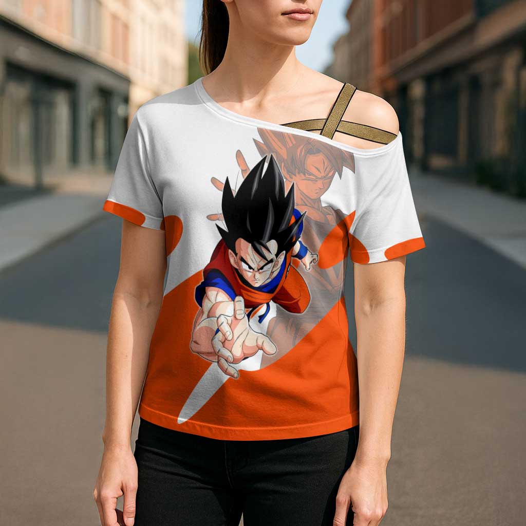 Son Goku Kamehameha Legend Cross Shoulder Shirt Iconic Anime Battle Style