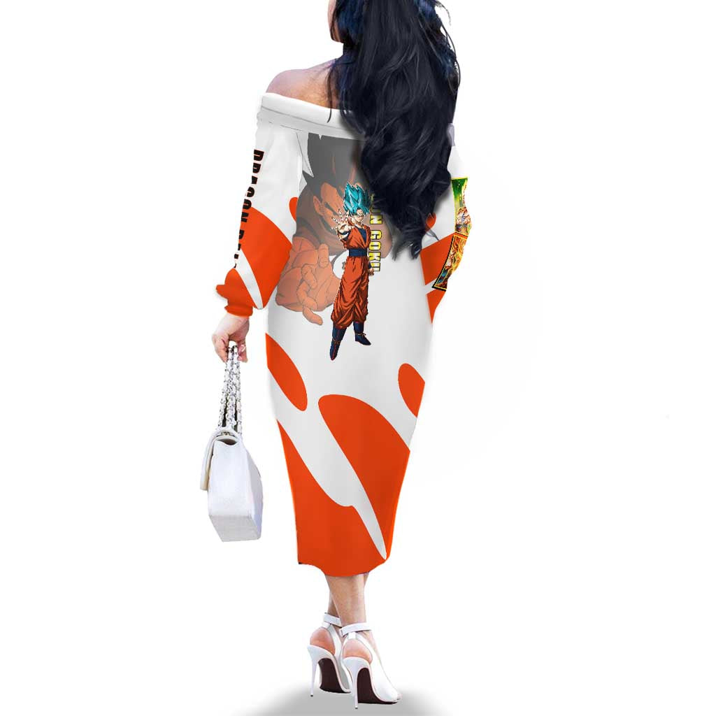 Son Goku Kamehameha Legend Family Matching Off The Shoulder Long Sleeve Dress and Hawaiian Shirt Iconic Anime Battle Style