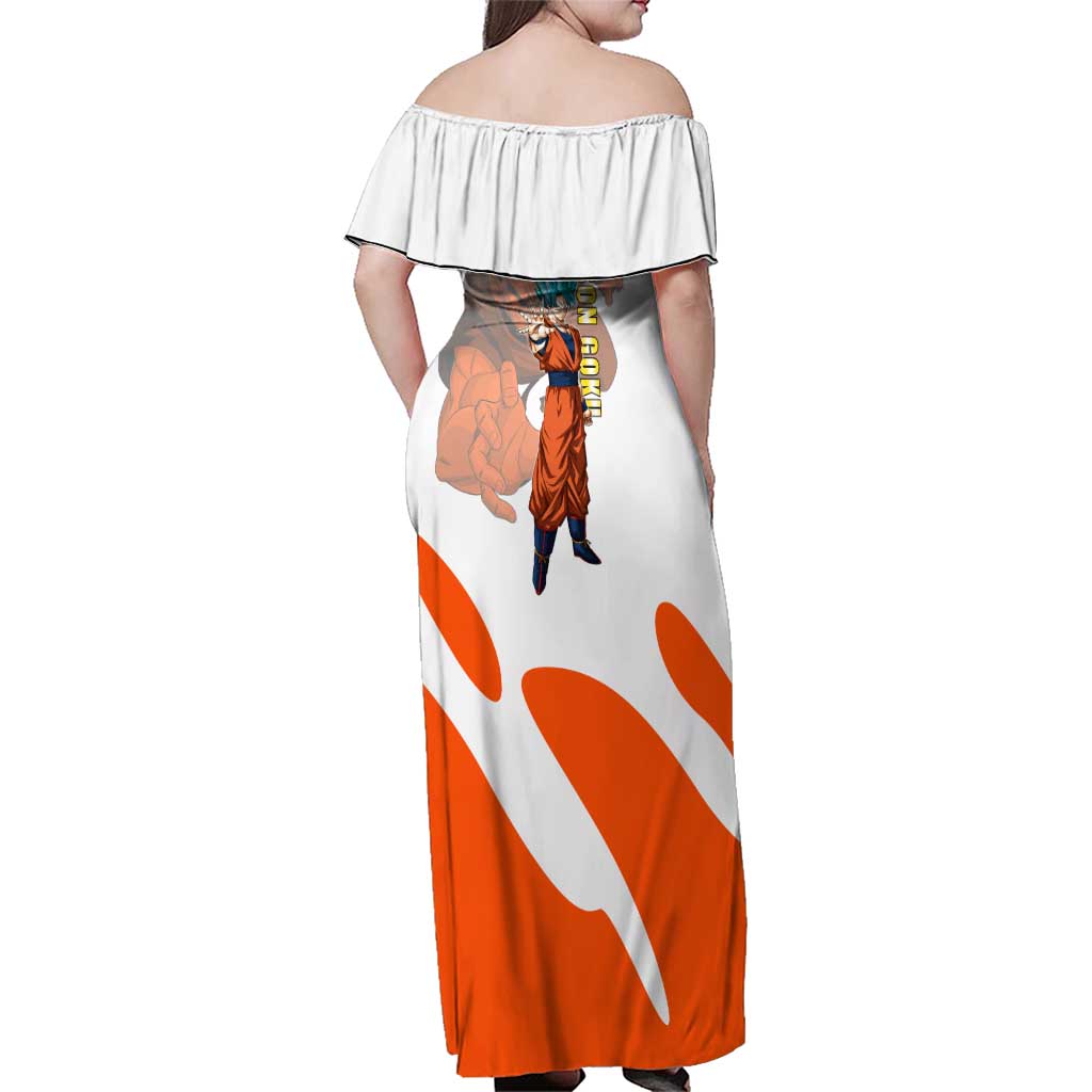 Son Goku Kamehameha Legend Family Matching Off Shoulder Maxi Dress and Hawaiian Shirt Iconic Anime Battle Style