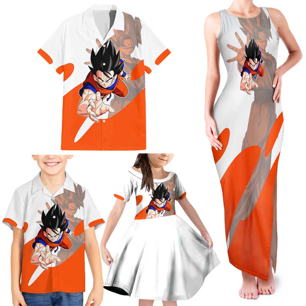 Son Goku Kamehameha Legend Family Matching Tank Maxi Dress and Hawaiian Shirt Iconic Anime Battle Style