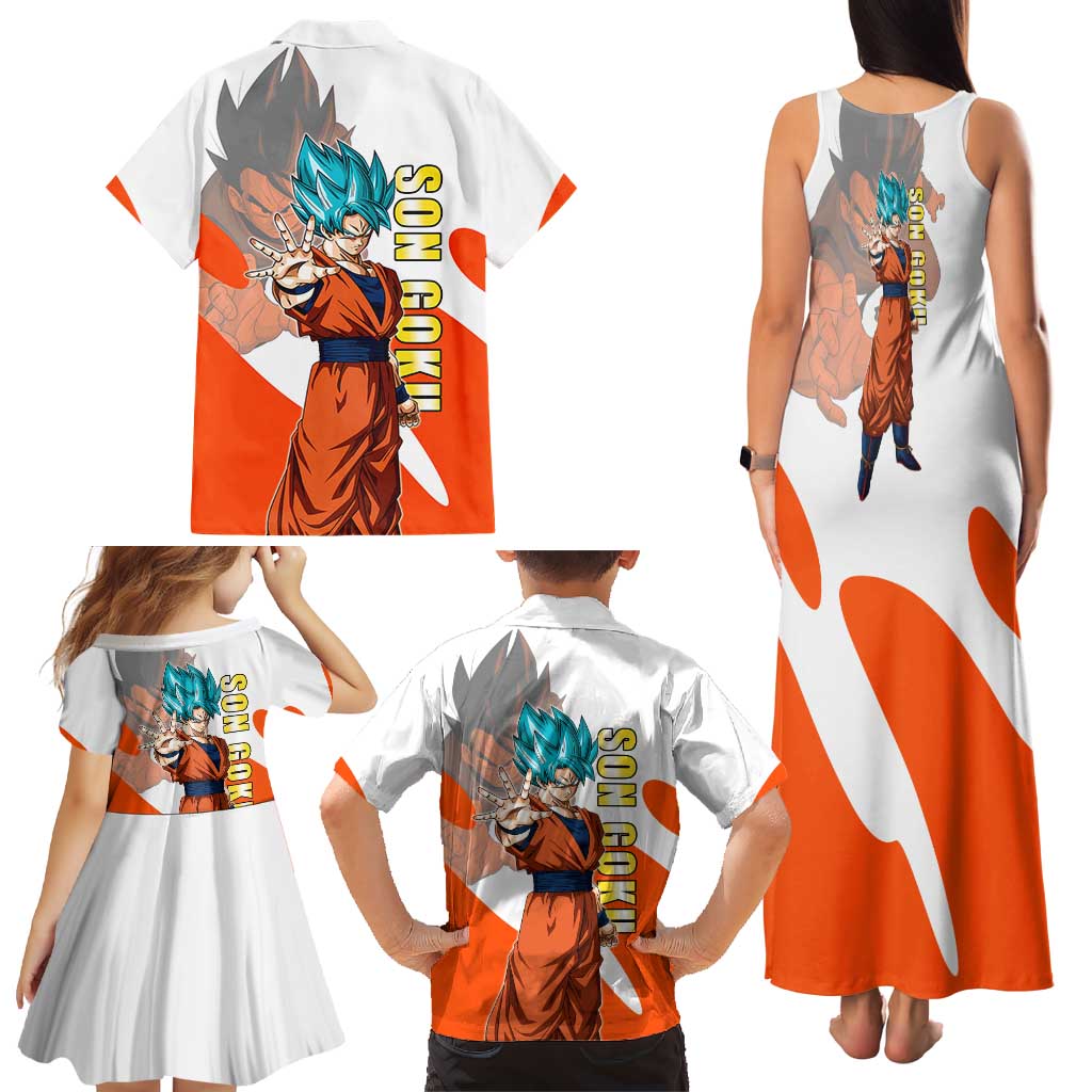 Son Goku Kamehameha Legend Family Matching Tank Maxi Dress and Hawaiian Shirt Iconic Anime Battle Style