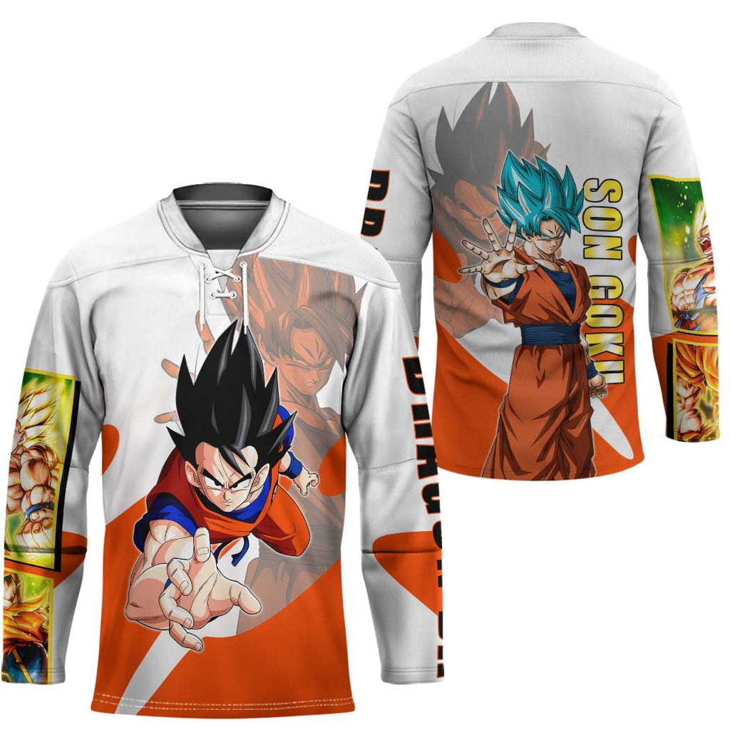 Son Goku Kamehameha Legend Hockey Jersey Iconic Anime Battle Style