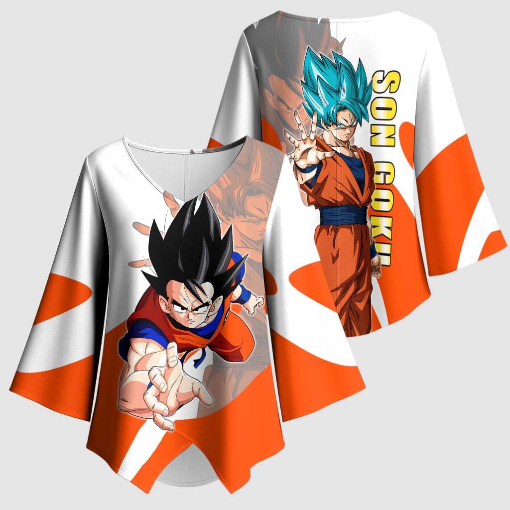 Son Goku Kamehameha Legend Kimono Sleeve Blouse Iconic Anime Battle Style