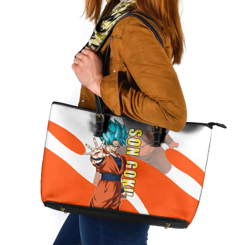 Son Goku Kamehameha Legend Leather Tote Bag Iconic Anime Battle Style