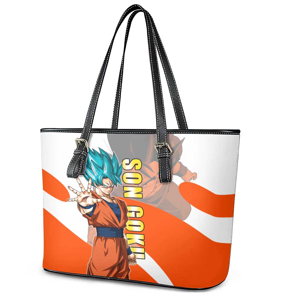 Son Goku Kamehameha Legend Leather Tote Bag Iconic Anime Battle Style