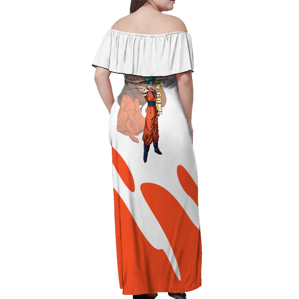Son Goku Kamehameha Legend Off Shoulder Maxi Dress Iconic Anime Battle Style