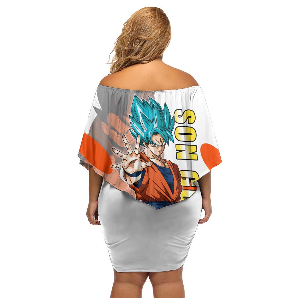 Son Goku Kamehameha Legend Off Shoulder Short Dress Iconic Anime Battle Style