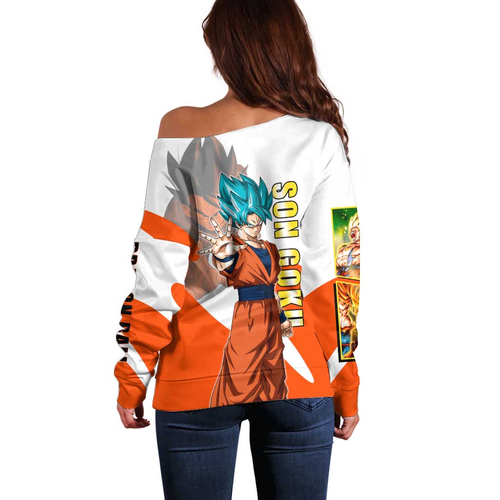 Son Goku Kamehameha Legend Off Shoulder Sweater Iconic Anime Battle Style