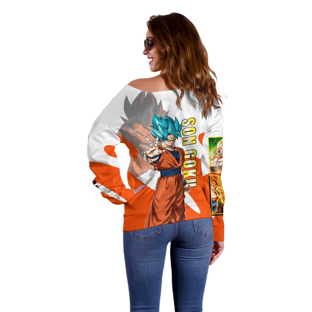 Son Goku Kamehameha Legend Off Shoulder Sweater Iconic Anime Battle Style