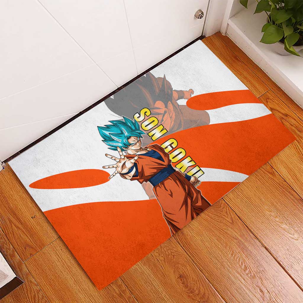 Son Goku Kamehameha Legend Rubber Doormat Iconic Anime Battle Style