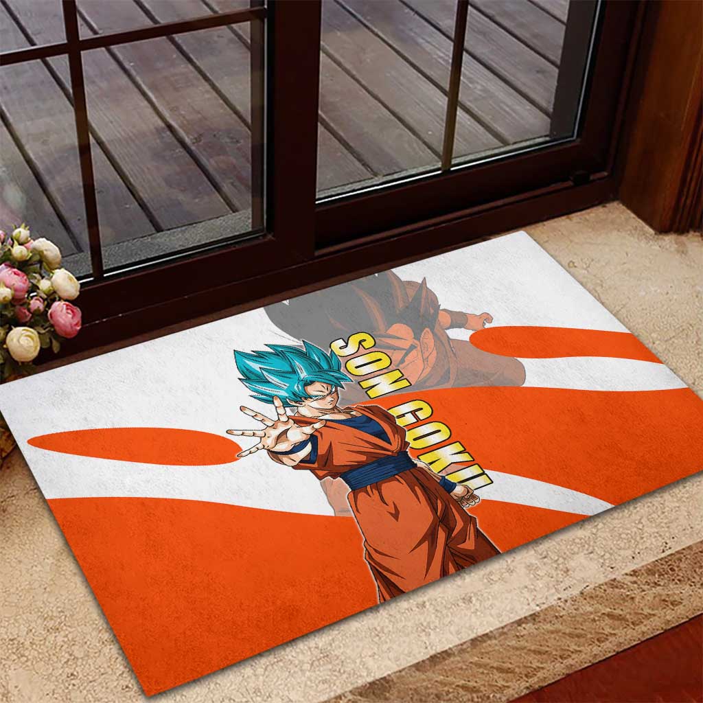 Son Goku Kamehameha Legend Rubber Doormat Iconic Anime Battle Style
