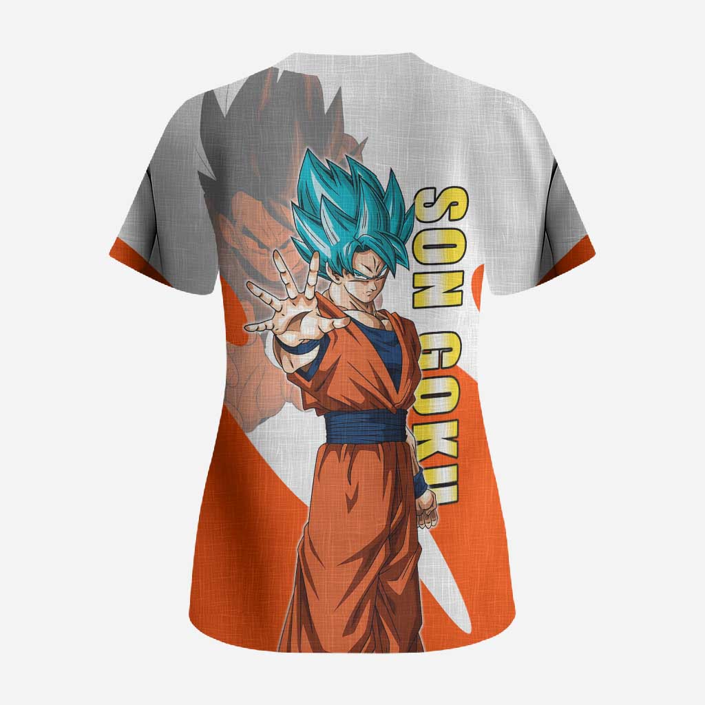 Son Goku Kamehameha Legend Scrub Top Iconic Anime Battle Style